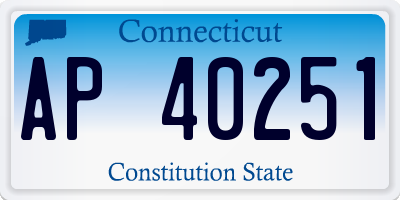 CT license plate AP40251