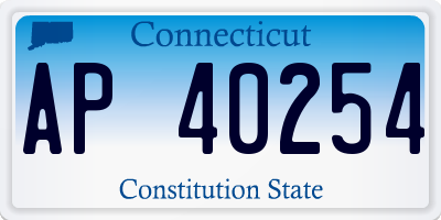 CT license plate AP40254