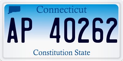 CT license plate AP40262