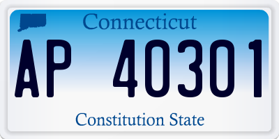 CT license plate AP40301