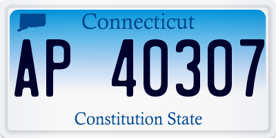 CT license plate AP40307