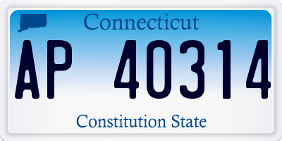 CT license plate AP40314