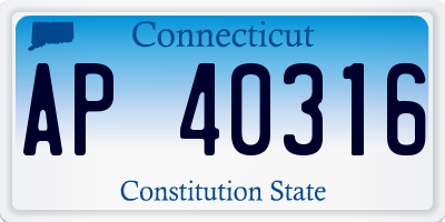 CT license plate AP40316