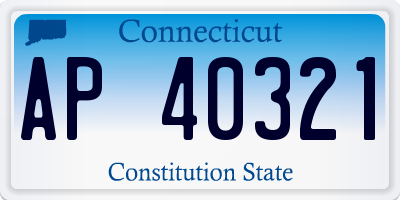 CT license plate AP40321