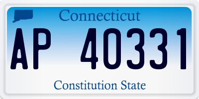 CT license plate AP40331