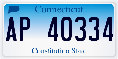 CT license plate AP40334
