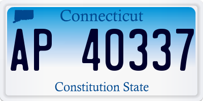 CT license plate AP40337