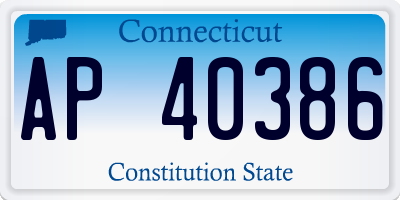 CT license plate AP40386