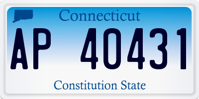 CT license plate AP40431