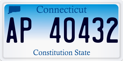 CT license plate AP40432