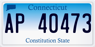 CT license plate AP40473