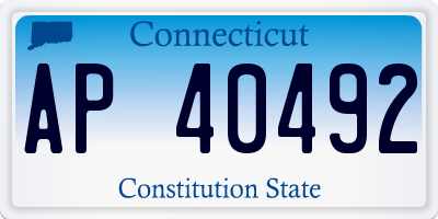CT license plate AP40492