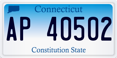 CT license plate AP40502