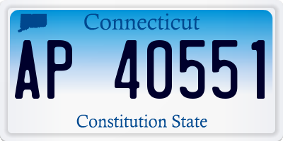 CT license plate AP40551
