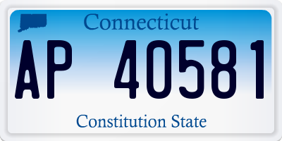 CT license plate AP40581