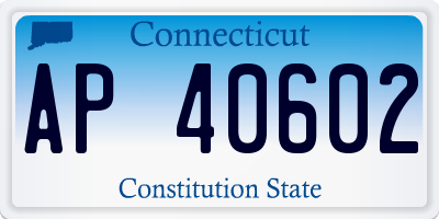 CT license plate AP40602