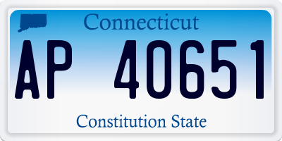 CT license plate AP40651