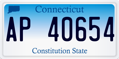 CT license plate AP40654