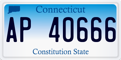CT license plate AP40666