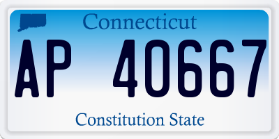 CT license plate AP40667