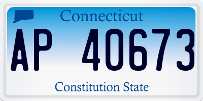 CT license plate AP40673
