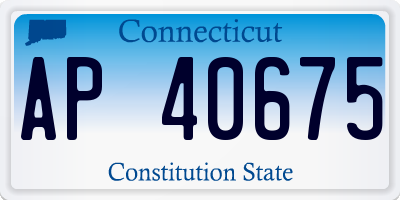 CT license plate AP40675