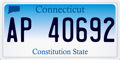 CT license plate AP40692