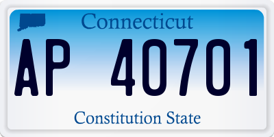CT license plate AP40701