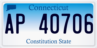 CT license plate AP40706