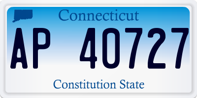 CT license plate AP40727