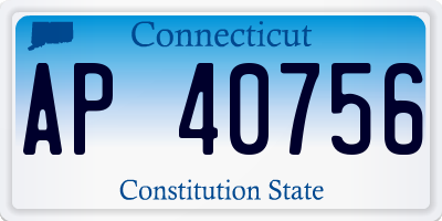 CT license plate AP40756