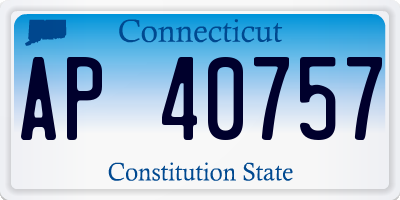 CT license plate AP40757