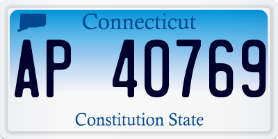 CT license plate AP40769