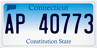 CT license plate AP40773