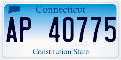 CT license plate AP40775