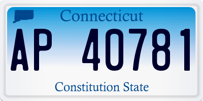 CT license plate AP40781