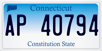 CT license plate AP40794