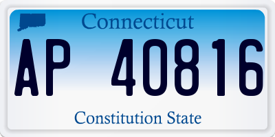 CT license plate AP40816