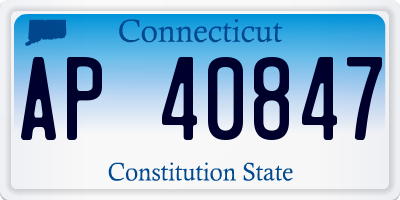 CT license plate AP40847