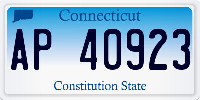 CT license plate AP40923