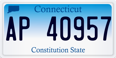 CT license plate AP40957