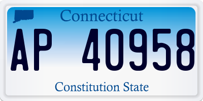 CT license plate AP40958
