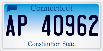 CT license plate AP40962