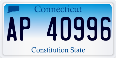 CT license plate AP40996
