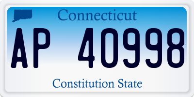 CT license plate AP40998