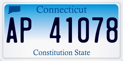CT license plate AP41078