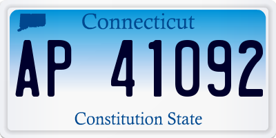 CT license plate AP41092