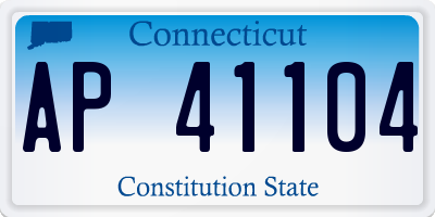 CT license plate AP41104