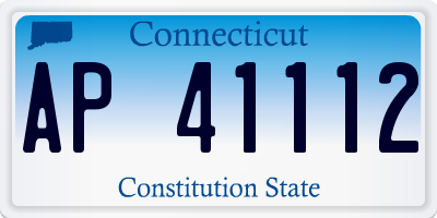 CT license plate AP41112