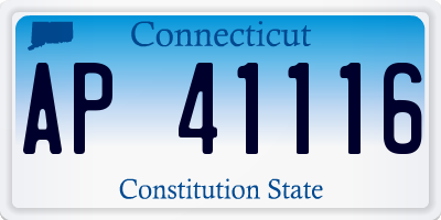 CT license plate AP41116